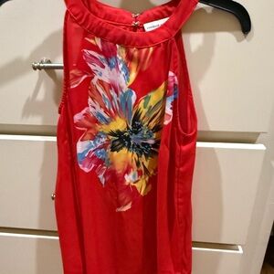Adrienne Vittadini Red Blue Sleeveless Tank